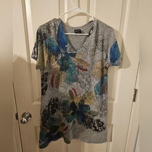 Inoah Short Sleeve Tunic Shirt Wear Art Size L